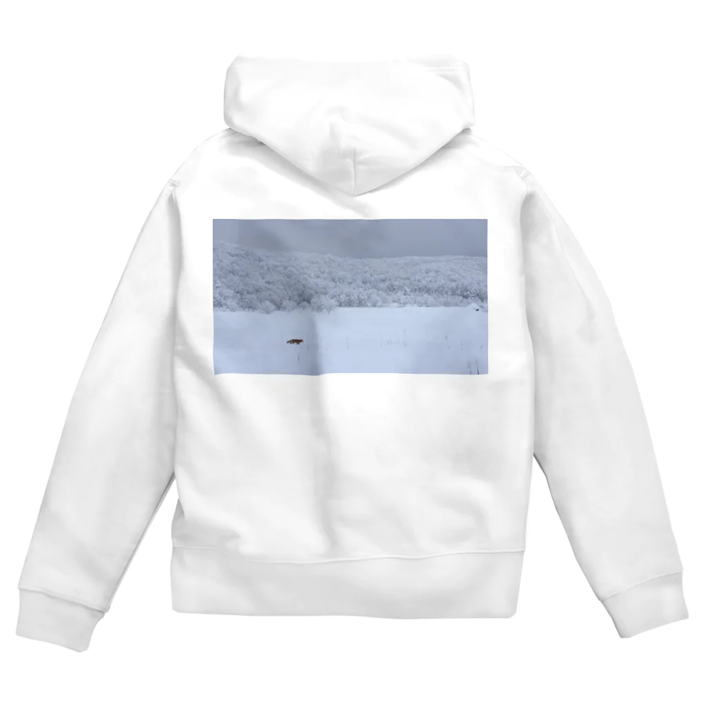 nokkccaの雪原を往くキツネ - Snowfield and Fox - Zip Hoodie