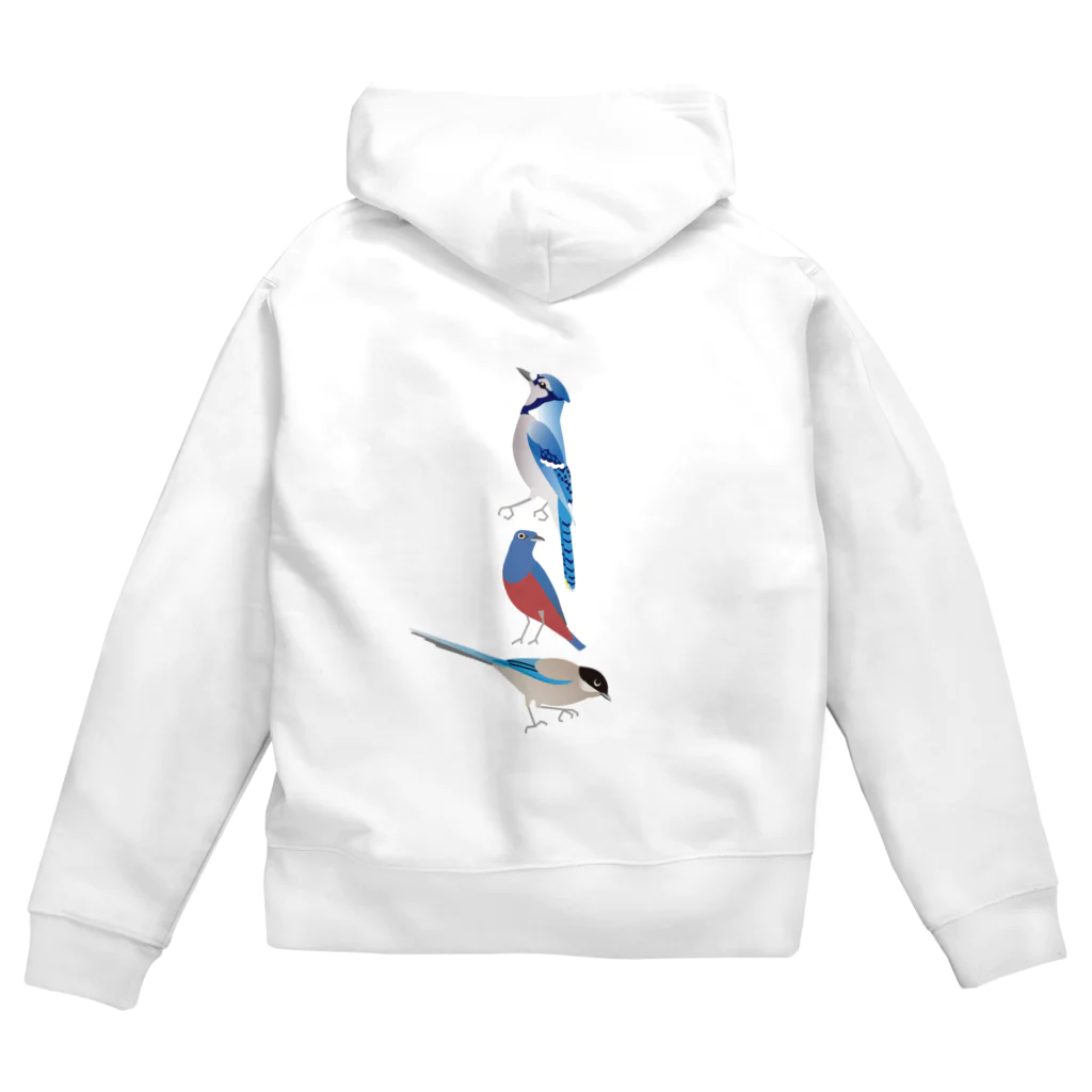 エダマメトイチ雑貨店のI love blue birds 4 -2 Zip Hoodie