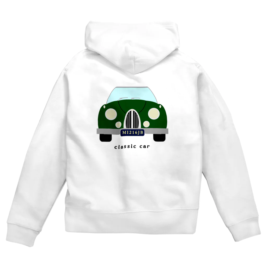 ヒマラニャのクラシックカー緑 Zip Hoodie