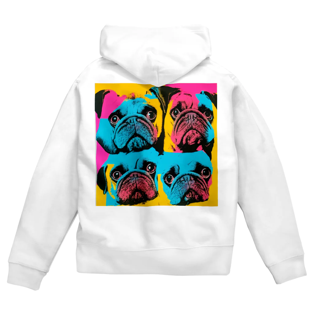 TakashiSのsurprised face pug Zip Hoodie