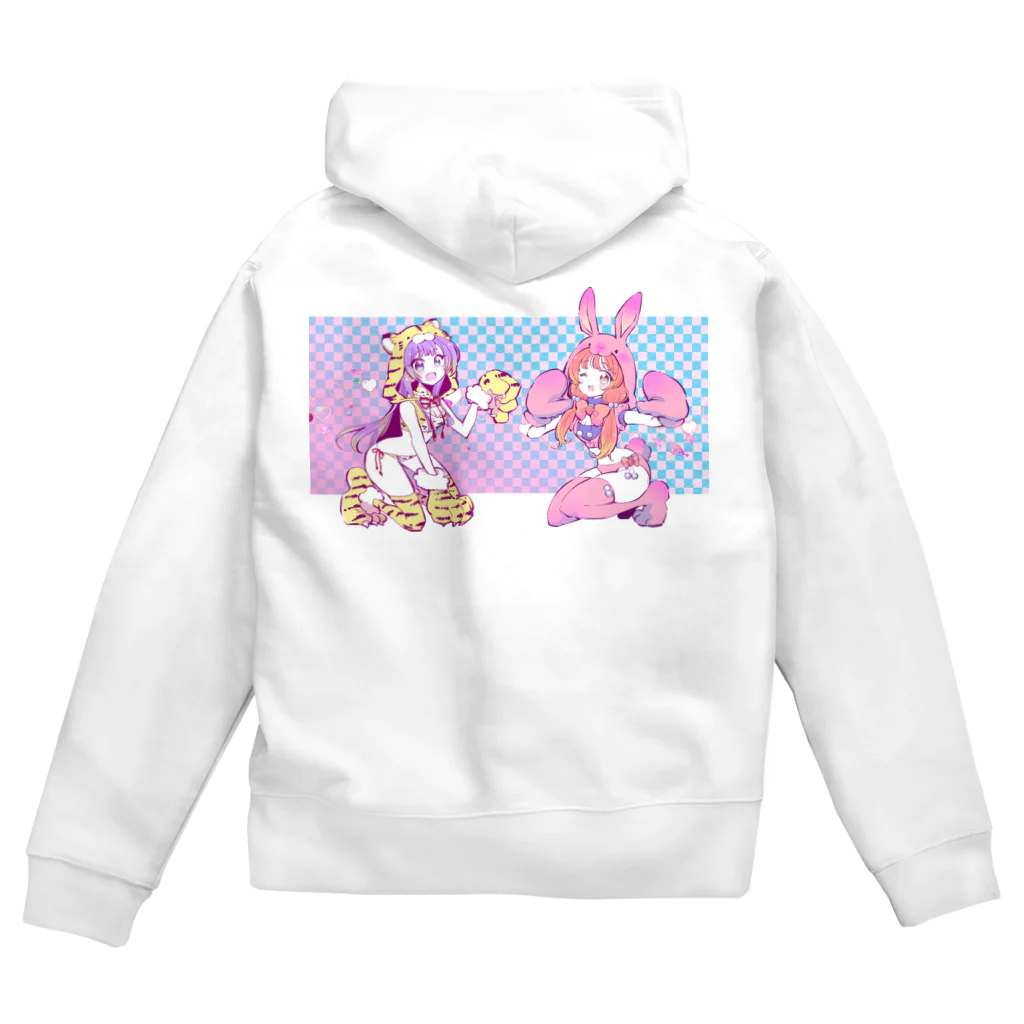 モナ子の干支ガールズとらう Zip Hoodie