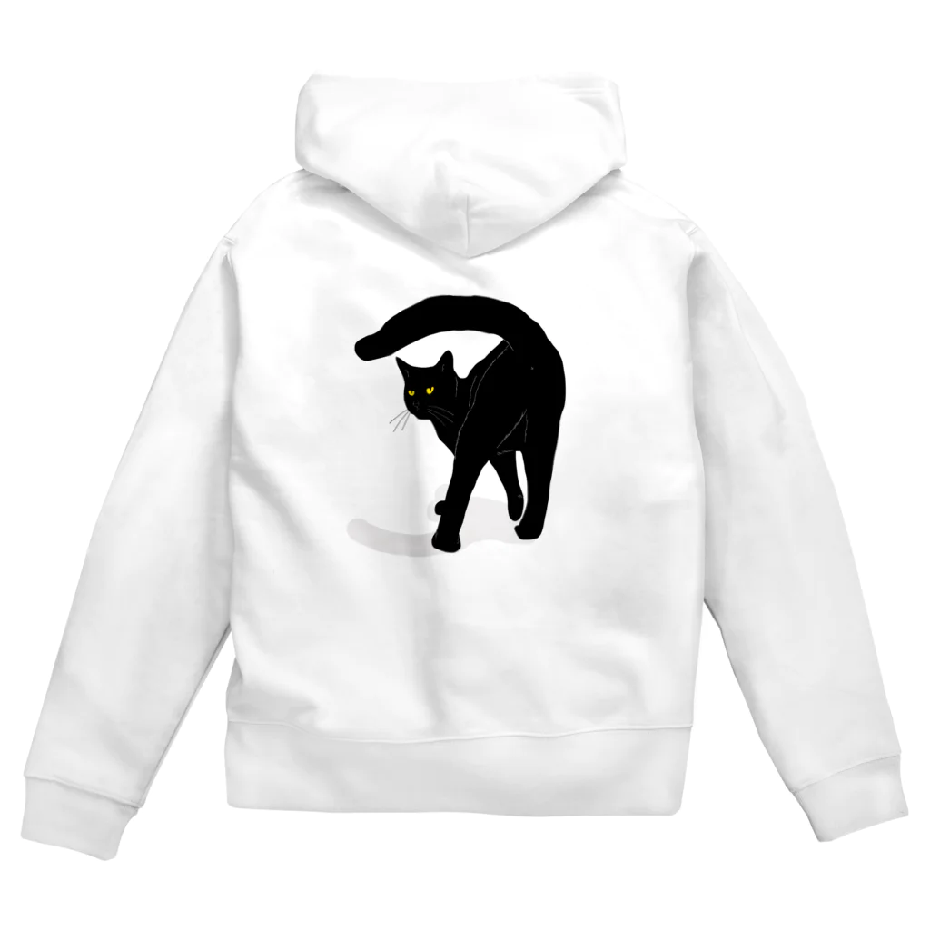 小鳥と映画館の黒猫たんのおちりが堪能出来る権利の付与 ロゴ無し Zip Hoodie