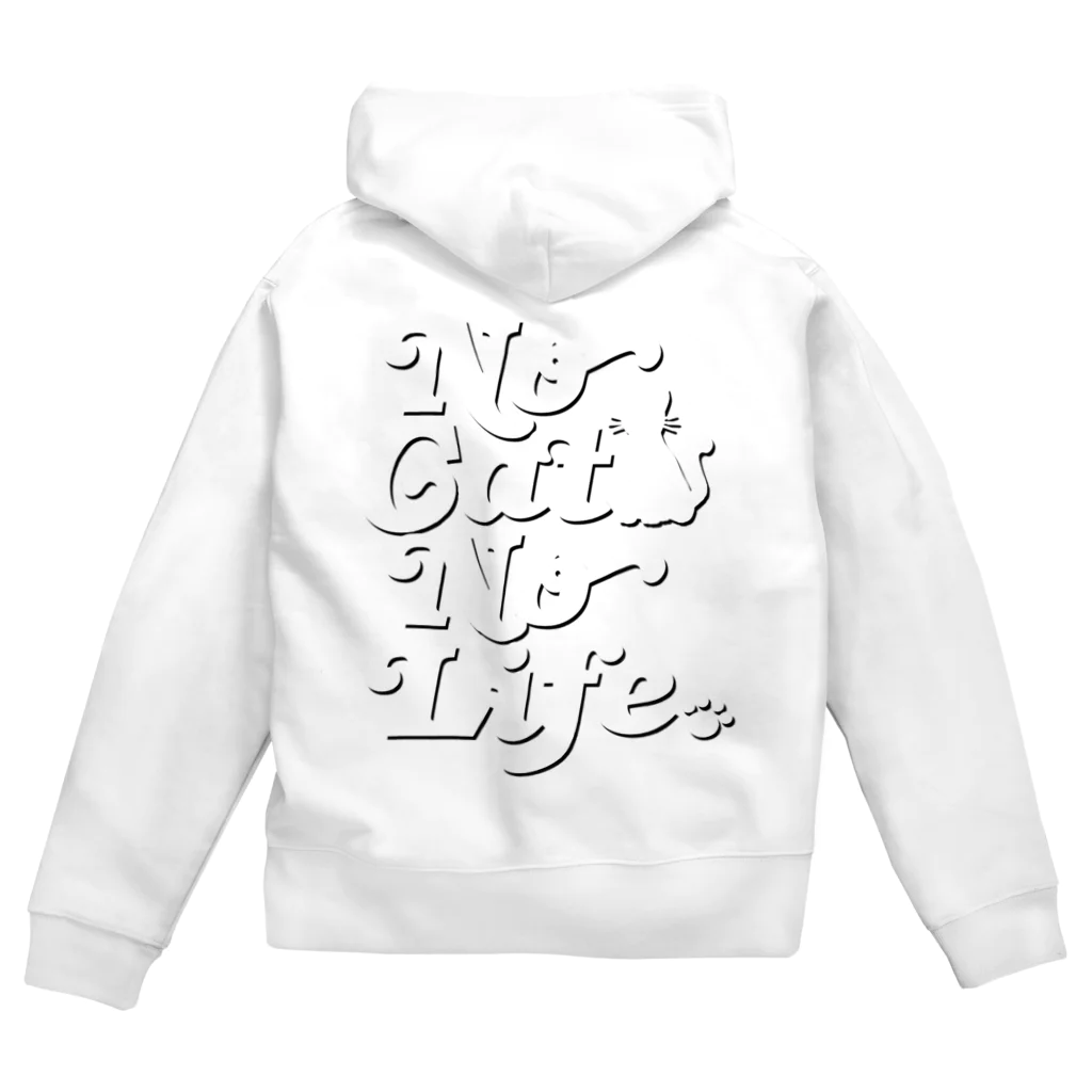 おもしろいTシャツ屋さんのNO CAT NO LIFE ノーキャットノーライフ 猫好き 愛猫家 猫 CAT NEKO にゃん ネコ Zip Hoodie