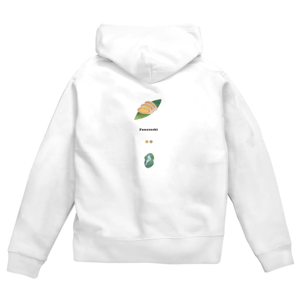 shiga-illust-sozai-goodsのふなずし 背面 〈滋賀イラスト素材〉 Zip Hoodie