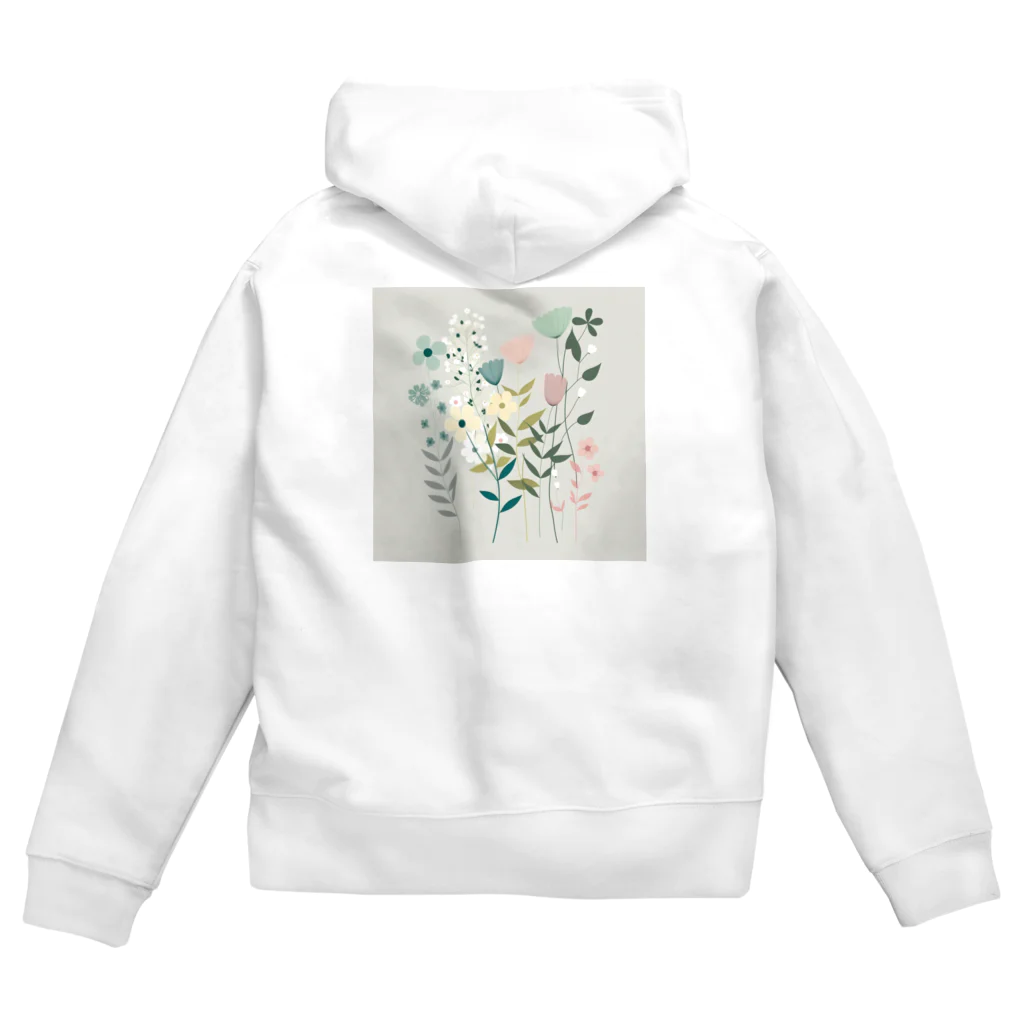 SuRa/AIイラストのPastelFlower Zip Hoodie