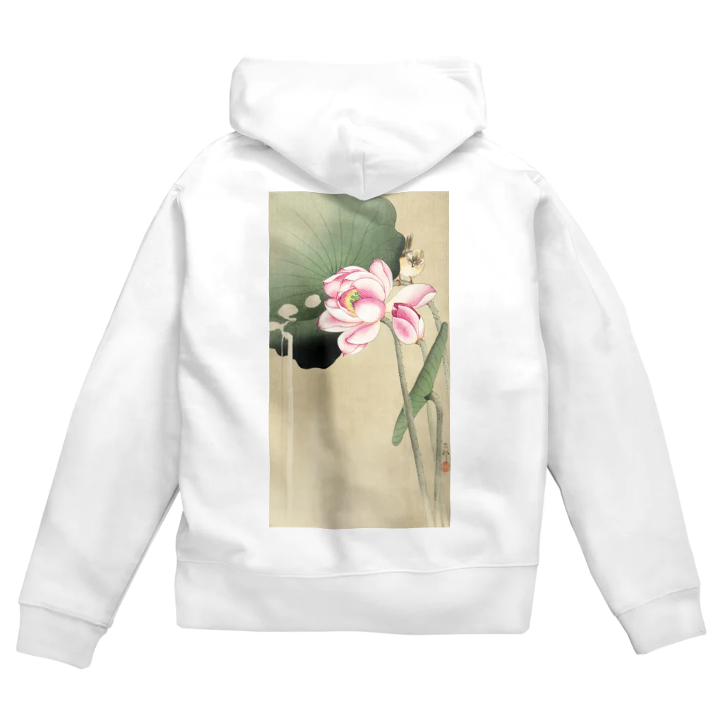 MUGEN ARTの小原古邨　蓮と雀　Ohara Koson / Songbird and Lotus Zip Hoodie