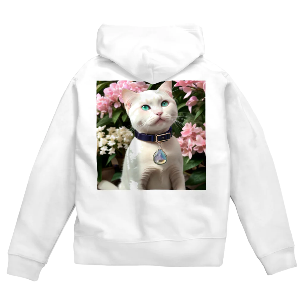 spaceinudogのflowernekocat4 ジップパーカー