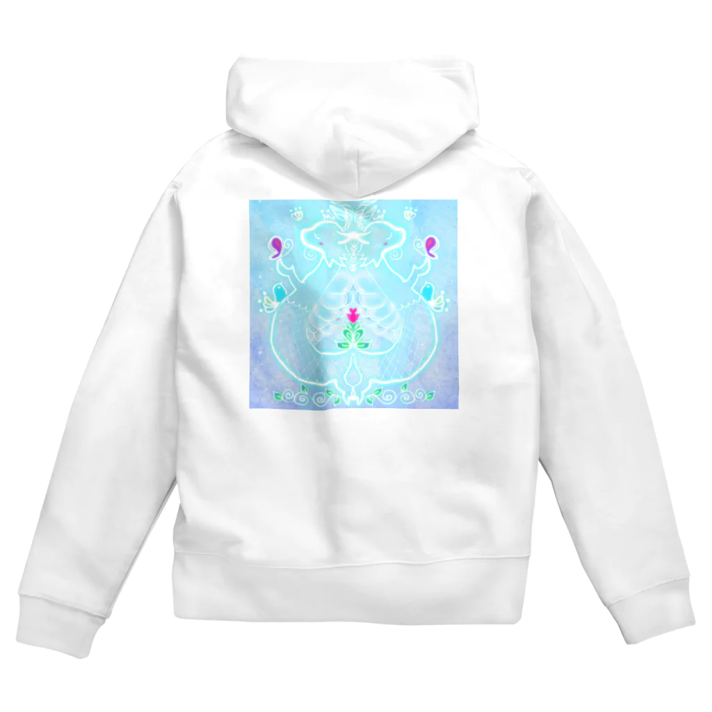 ちゃすみんwith Dragon&Angelのツイン龍Dragon light blue Zip Hoodie