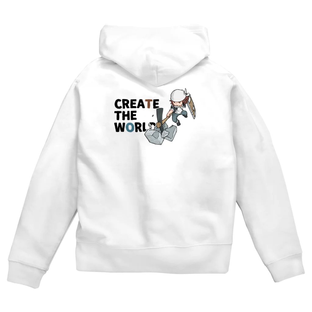 mocchi’s workshopのCREATE THE WORLD ジップパーカー