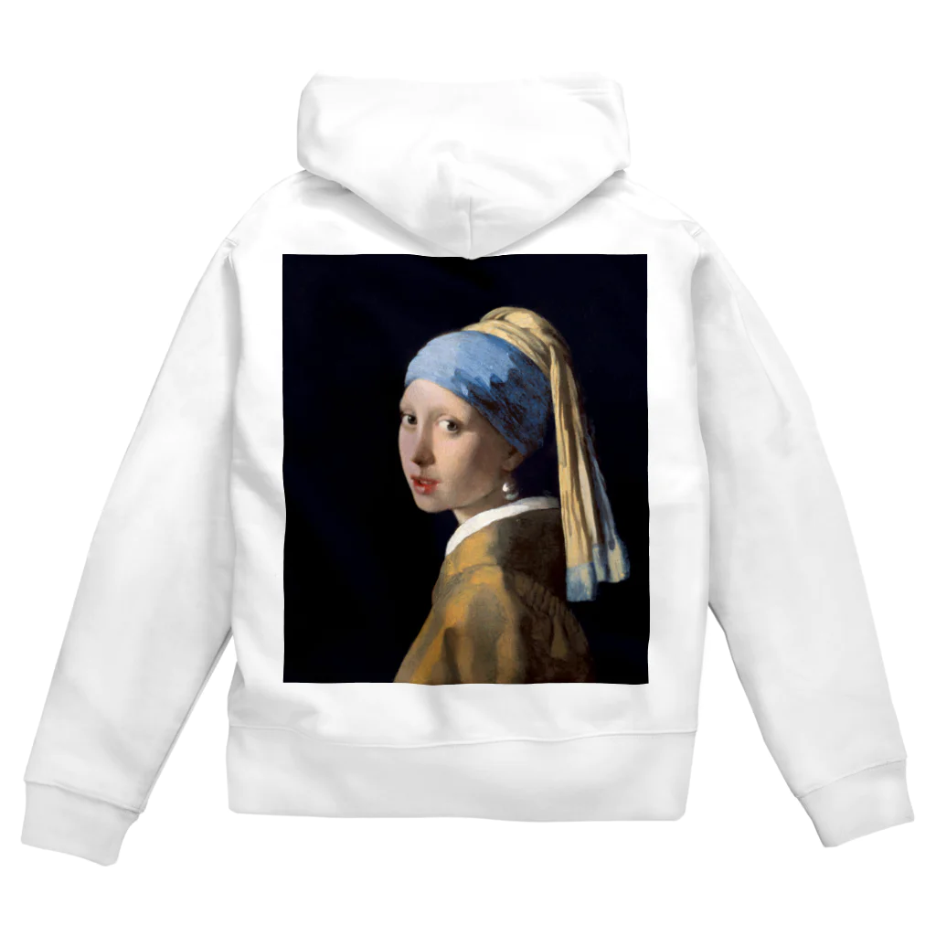 世界美術商店の真珠の耳飾りの少女 / Girl with a Pearl Earring Zip Hoodie