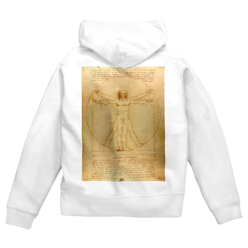 世界美術商店のウィトルウィウス的人体図 / Vitruvian Man Zip Hoodie