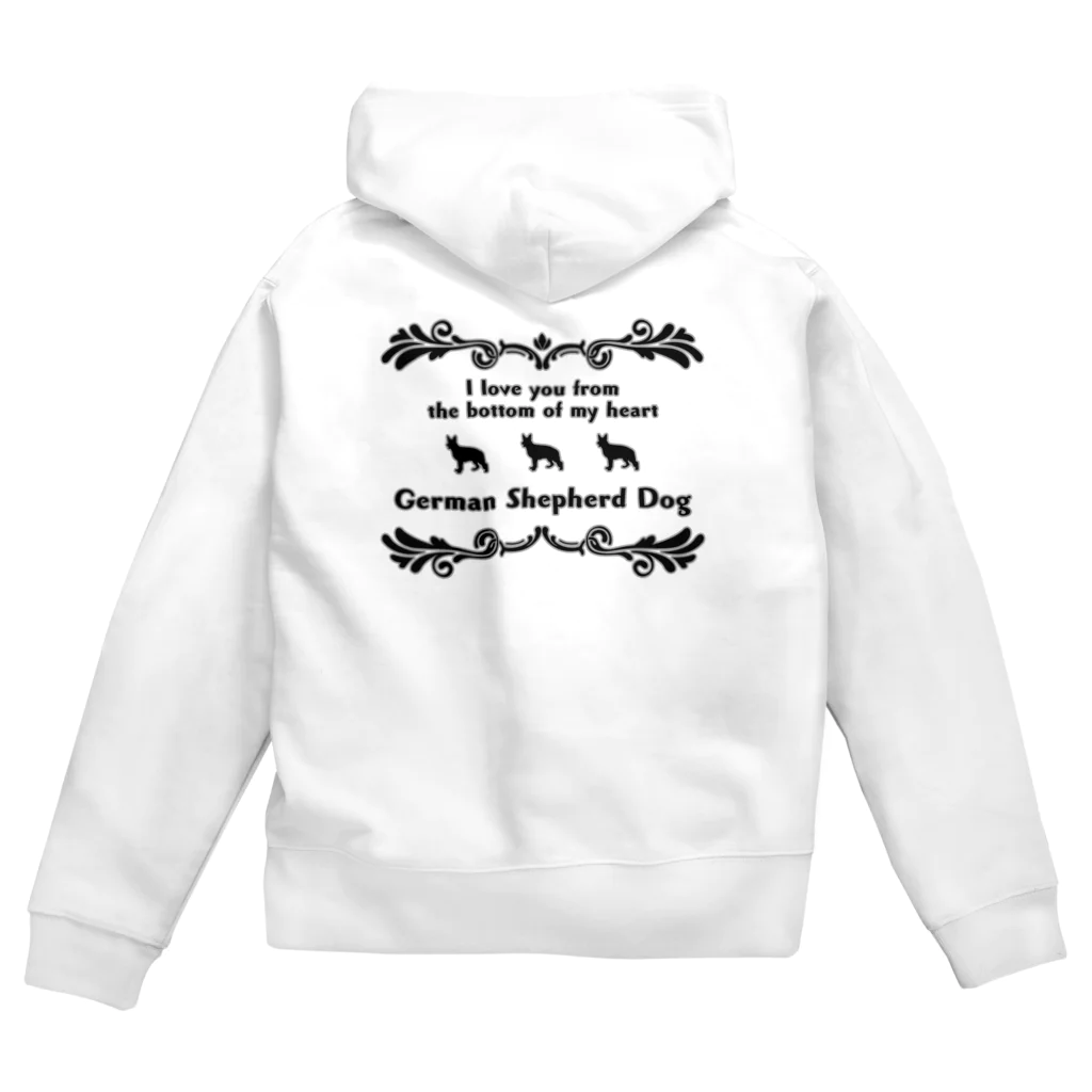 onehappinessのジャーマンシェパードドッグ　wing　onehappiness Zip Hoodie