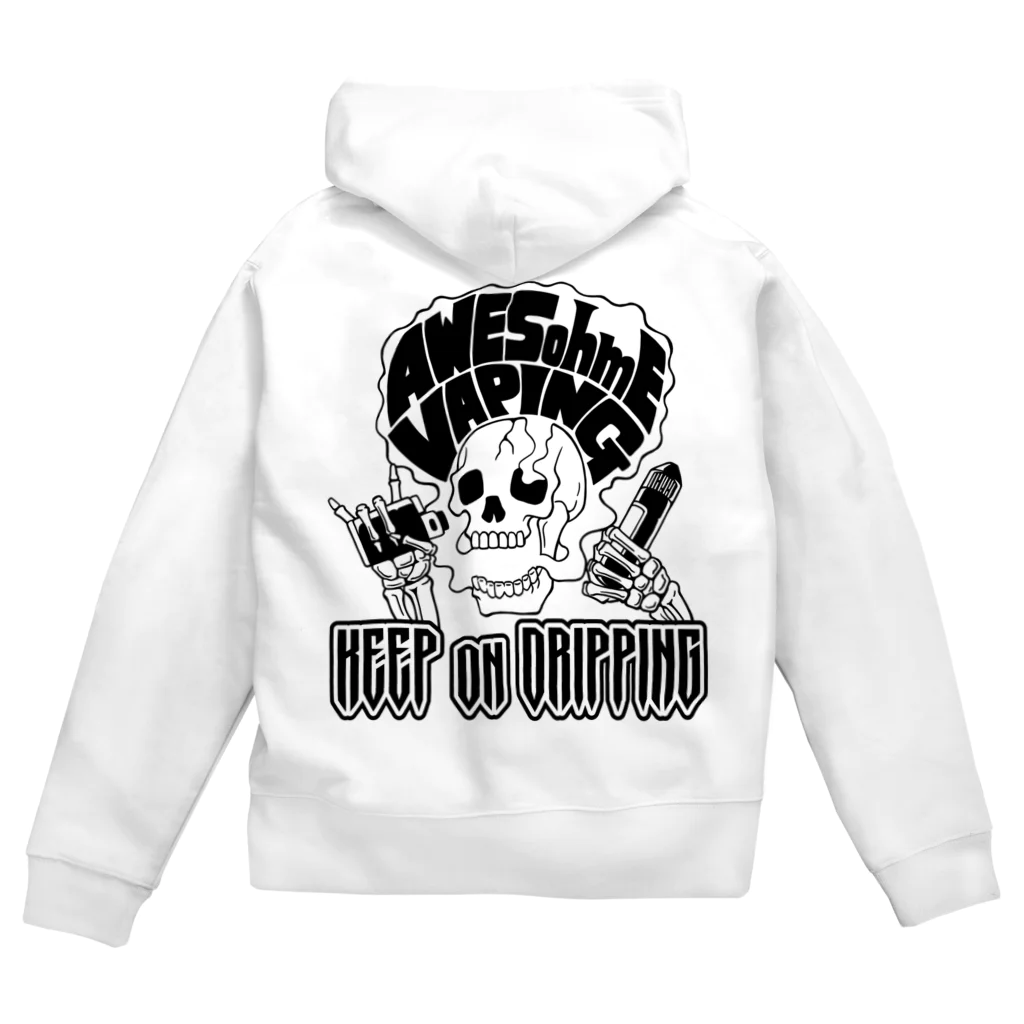 北浜標章製作所【kitahama emblem factory】のKEEP on DRIPPING(白) Zip Hoodie