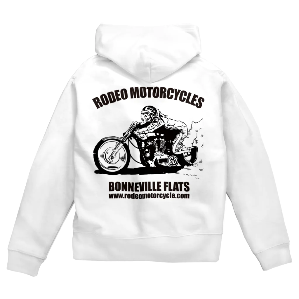 RODEO MOTORCYCLEのロデオ モーターサイクルのオフィシャルグッズ (Bonneville Flats) Zip Hoodie