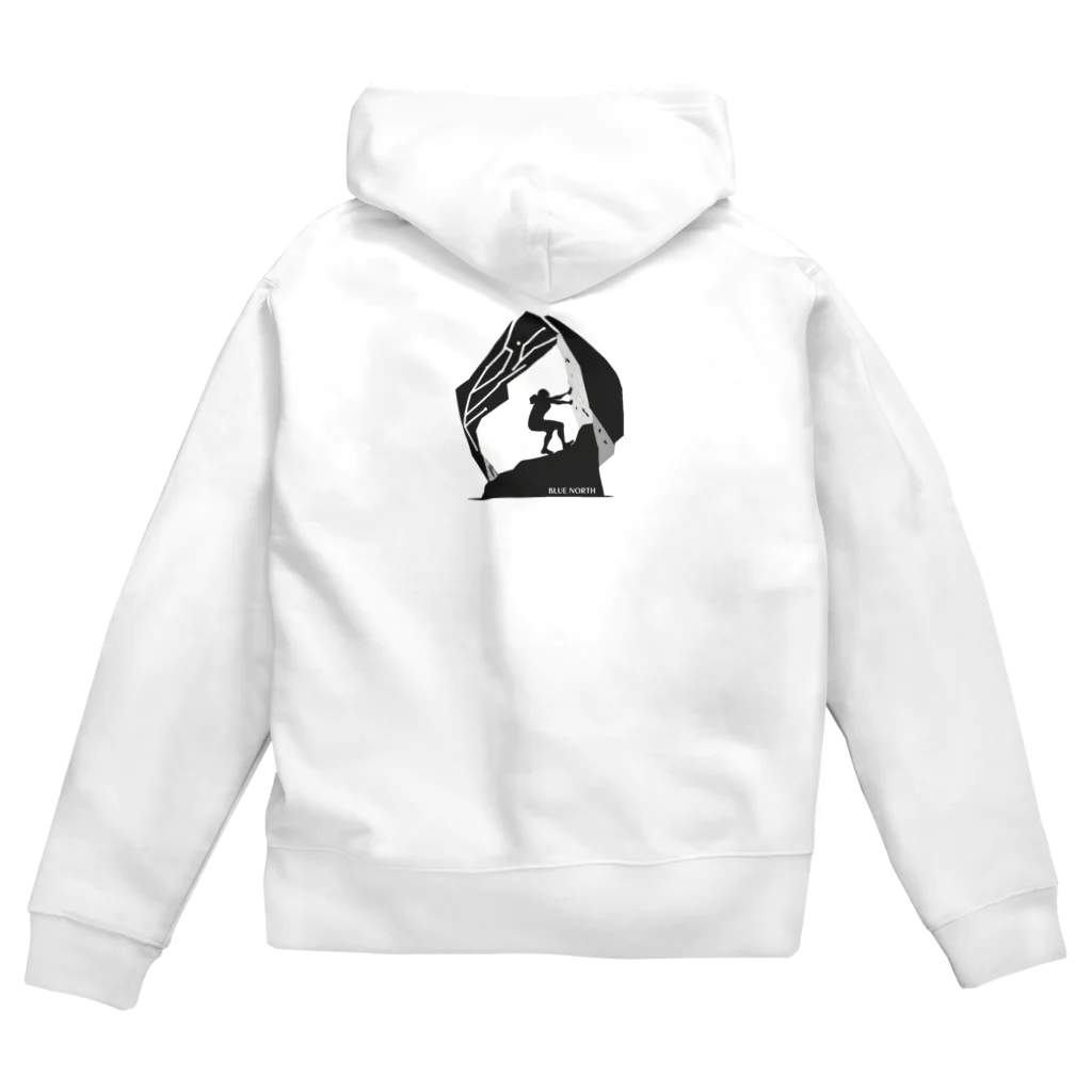 aokitaの【BLUE NORTH】ボルダリングシルエットアート Zip Hoodie