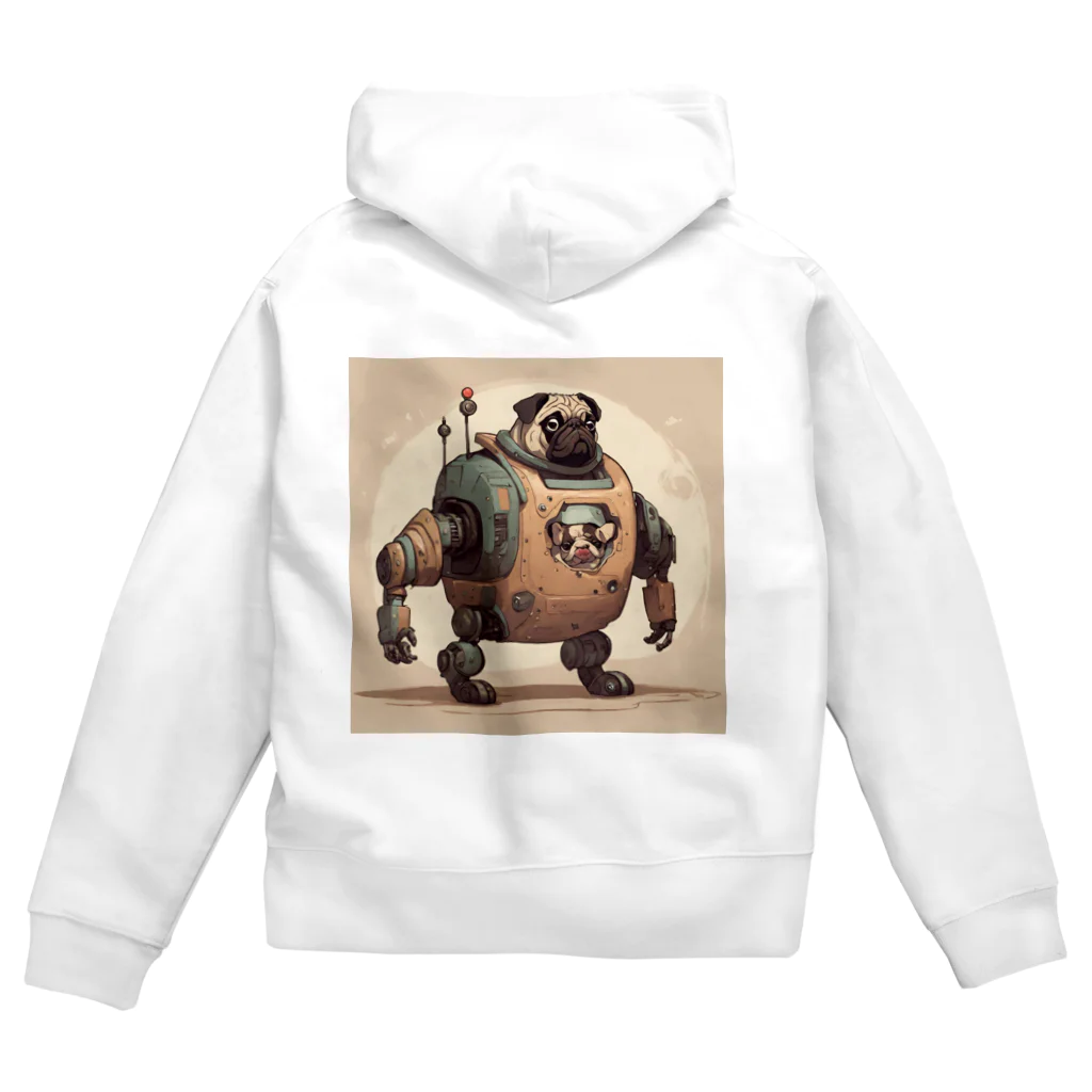 PUGおやじのロボパグ出動 Zip Hoodie