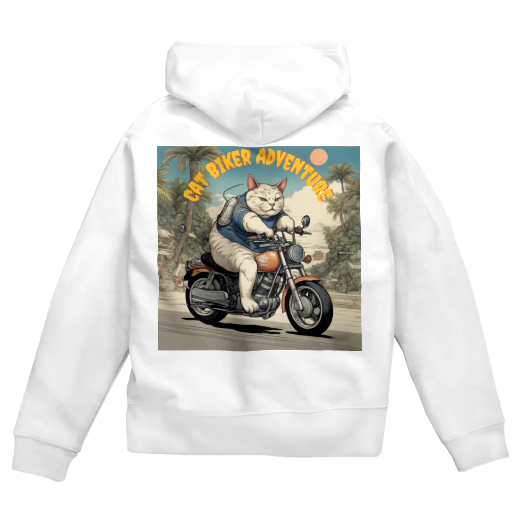 NECOSUIのキャットバイカー Zip Hoodie