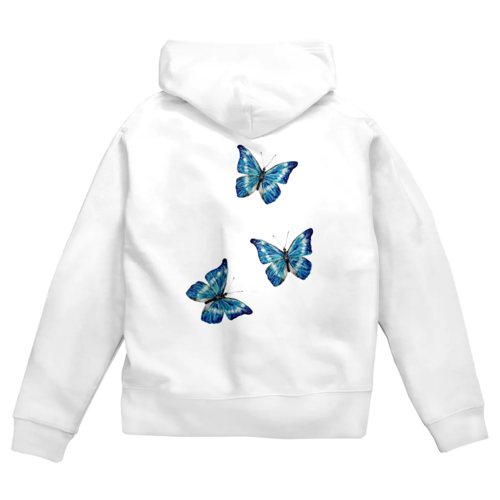 neruの油彩画「Blue butterfly」 Zip Hoodie