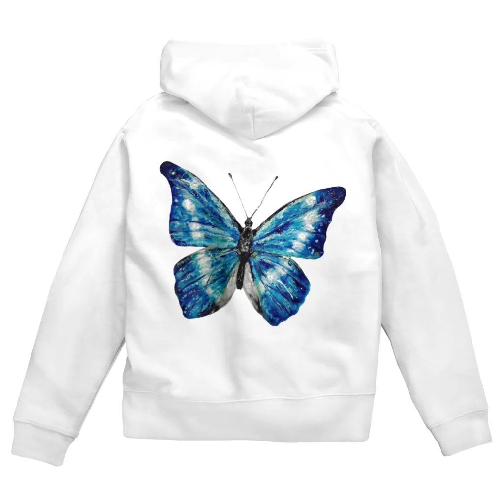 neruの油彩画「Blue butterfly」 Zip Hoodie