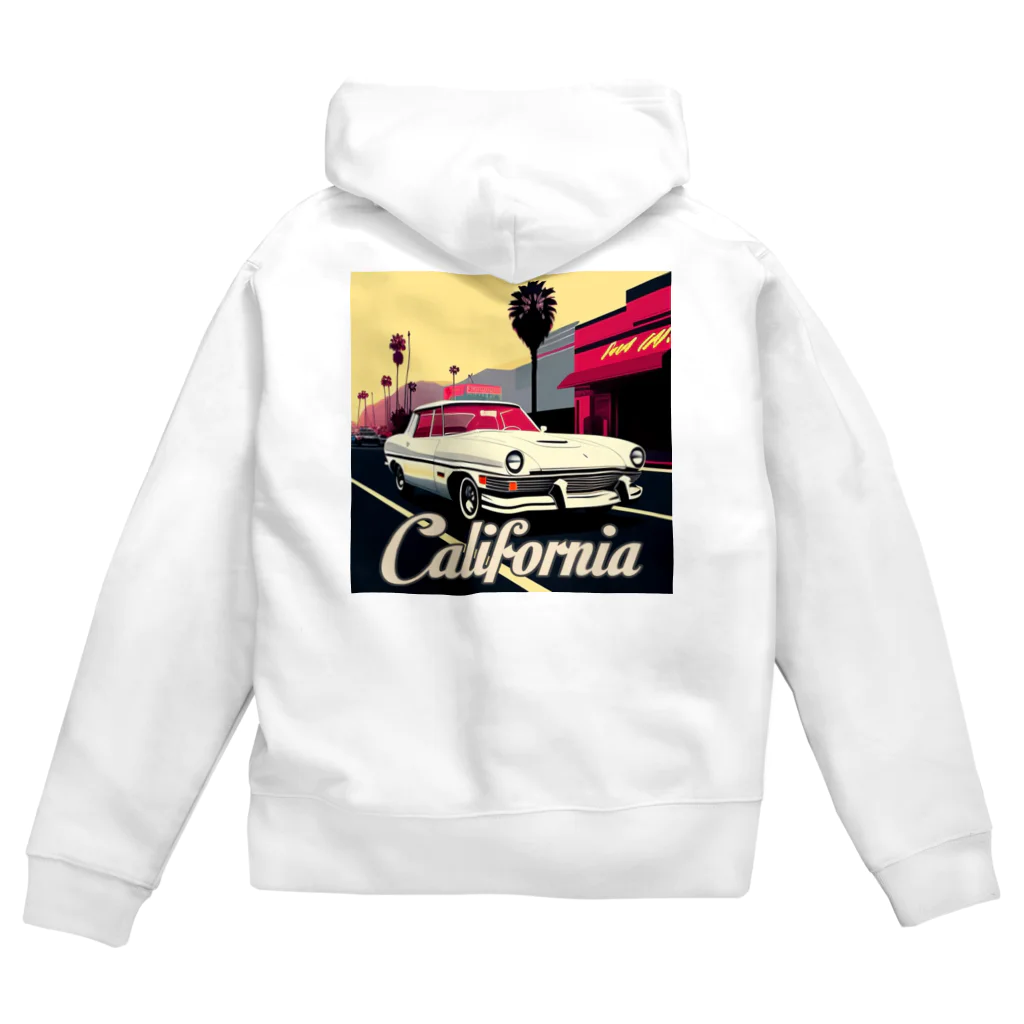 めそぽのカリフォルニアの白い車 Zip Hoodie