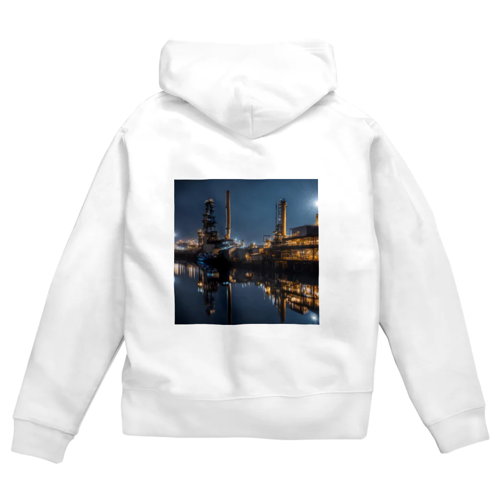 夜景ショップの夜景の綺麗な埠頭のグッズ Zip Hoodie