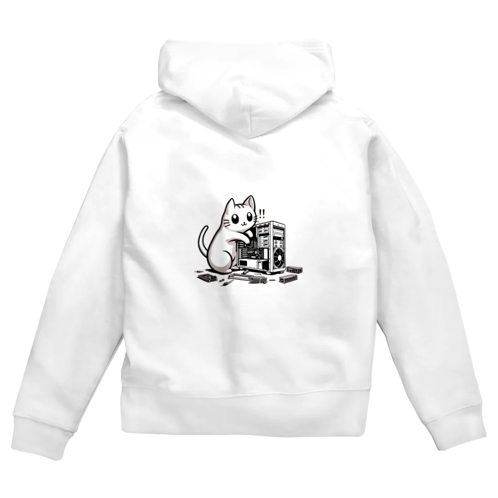 Kalytero グッズ制作部のPCクラッシャー猫 Zip Hoodie