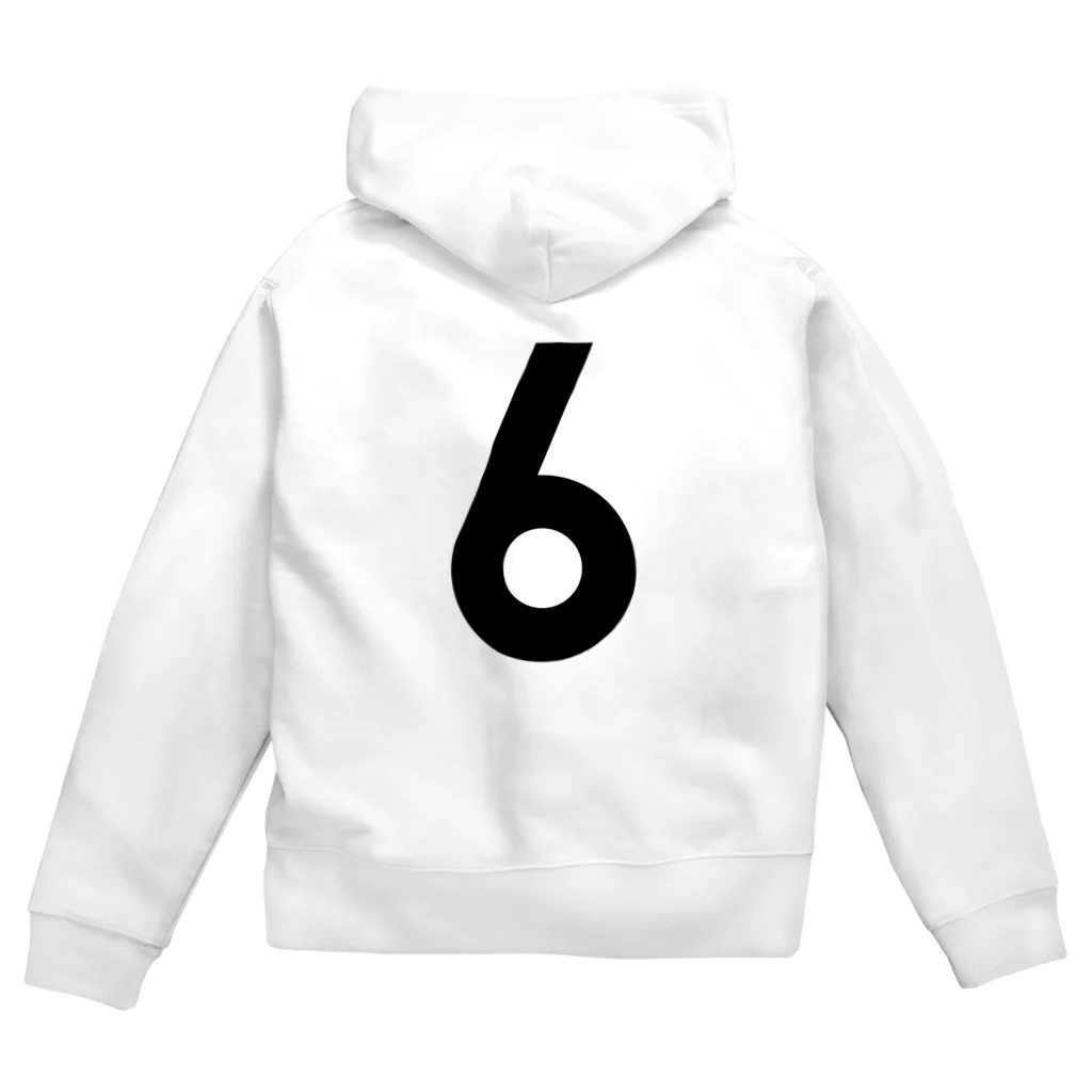 コチ(ボストンテリア)の両面プリント：ただの6です。 Zip Hoodie