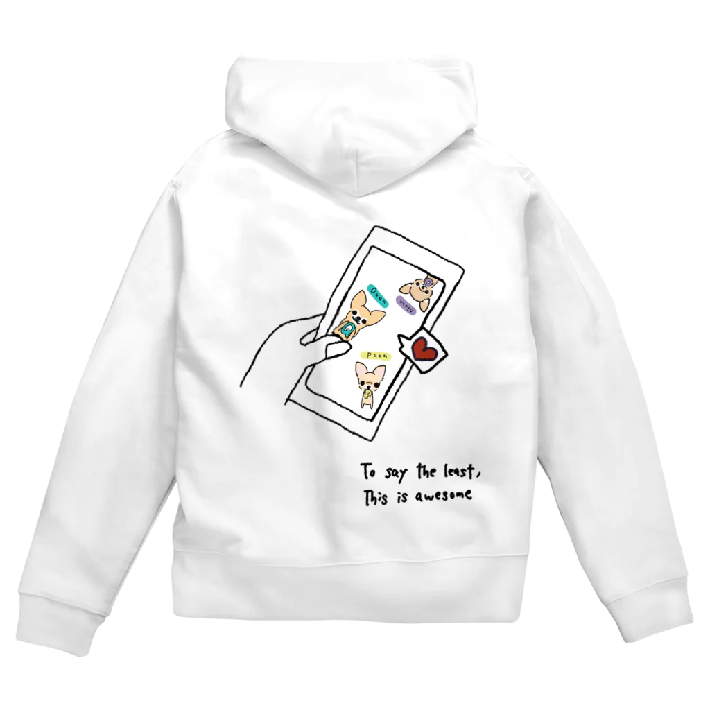 テテオリジナルのゆるキャラシリーズ スマホバージョン（ぷぅーちゃん、くぅーちゃん、おはなちゃん） Zip Hoodie