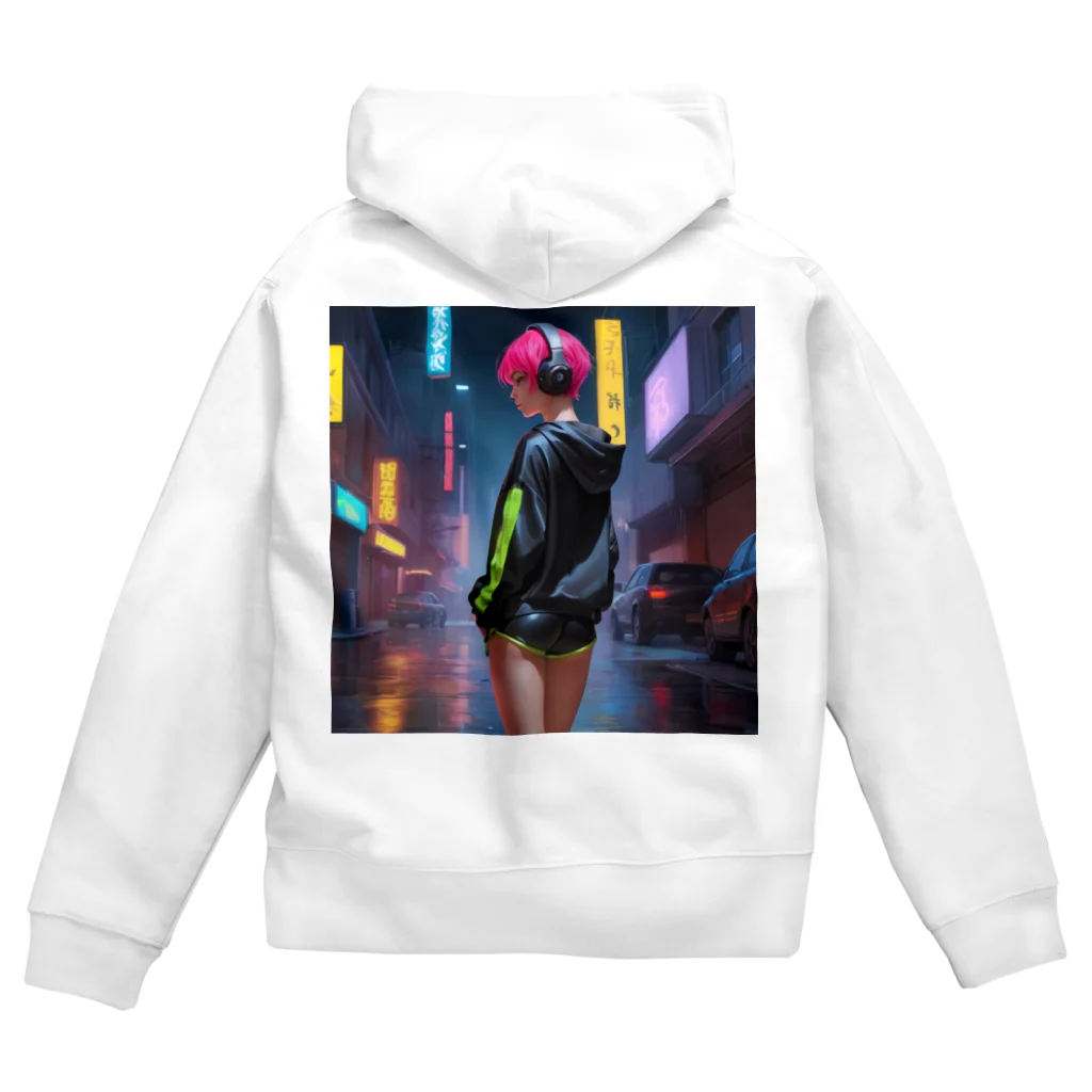 shiba9のCyber Girl Zip Hoodie