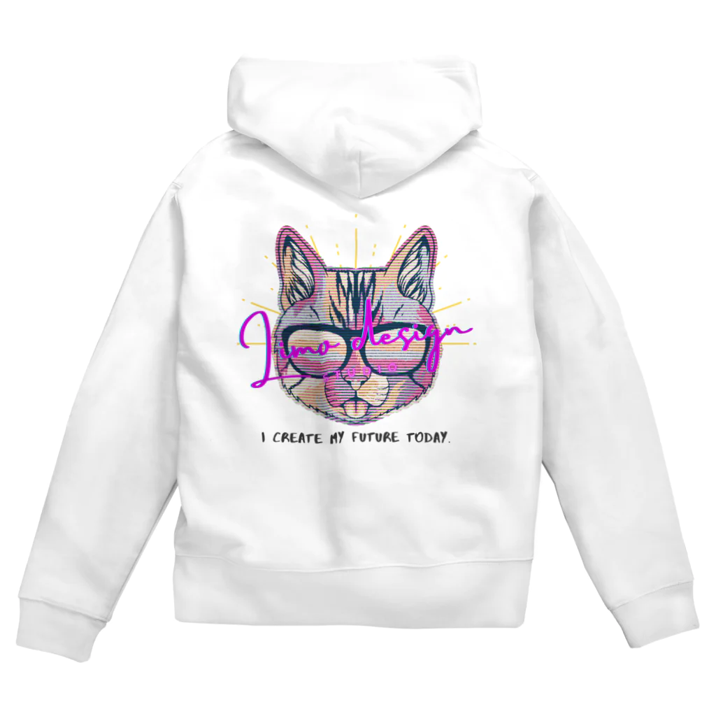 リモデザインスタジオの現実創造ネコ｜Limo design studio Zip Hoodie