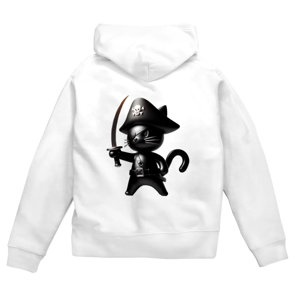 NO CAT NO LIFE の猫×海賊×フィギュア風 Zip Hoodie