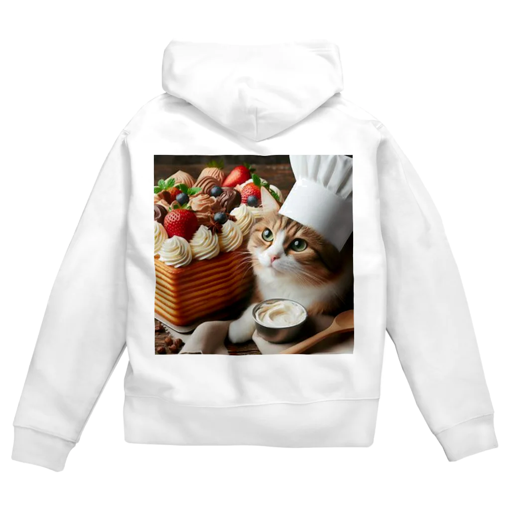 猫は癒やしの猫とパティシエ Zip Hoodie