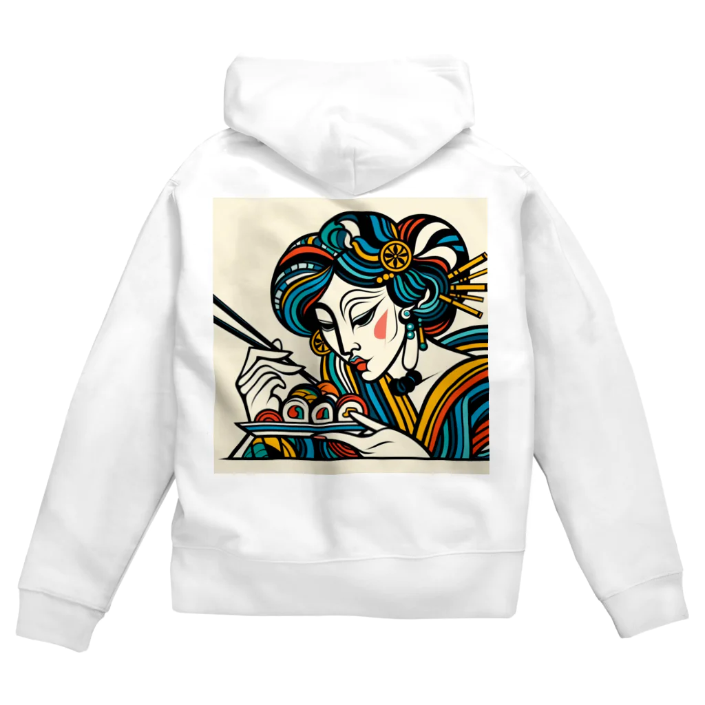 happiness_shopの美しい寿司の絵画 Zip Hoodie