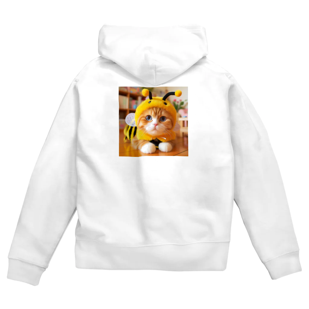 終わらない夢🌈のミツバチ🐝のコスプレをした🐱にゃんこ🐾 Zip Hoodie