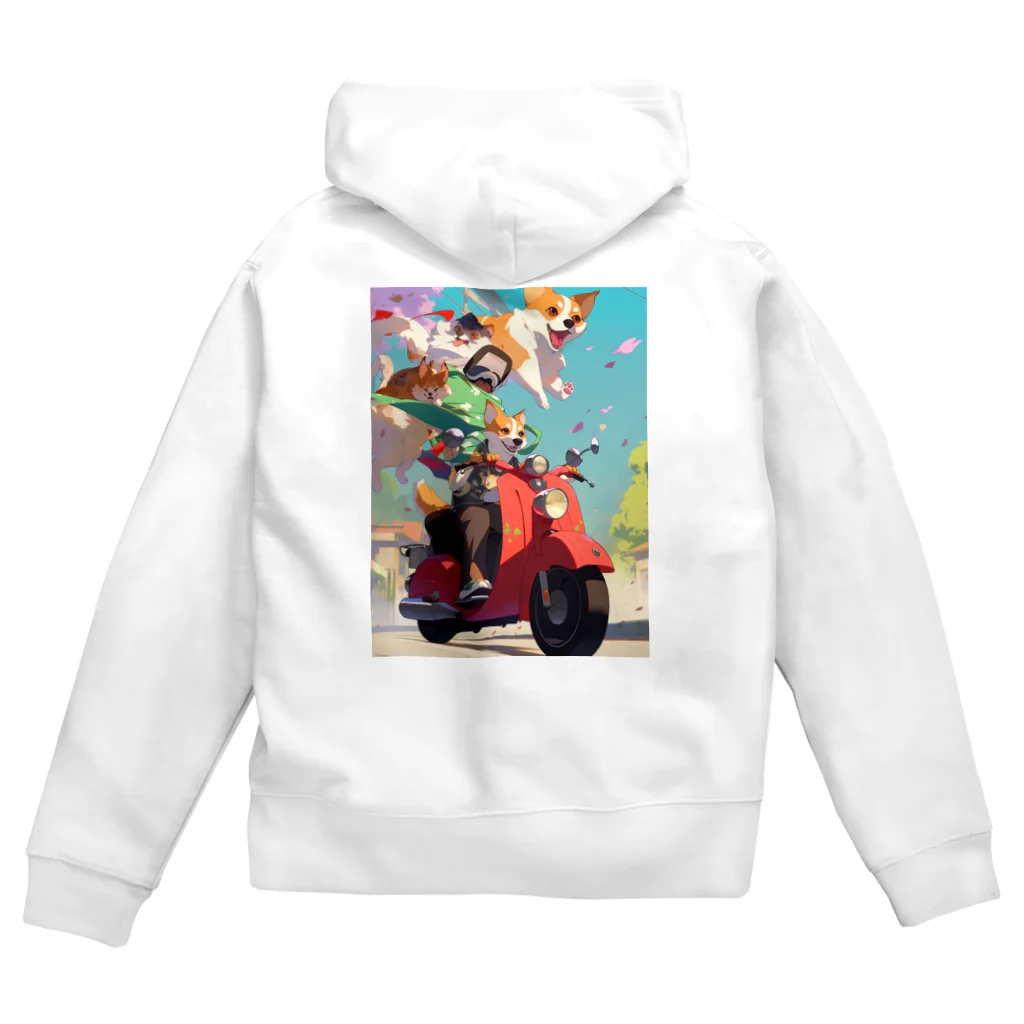 AQUAMETAVERSEのワンちゃん休日を楽しむ　なでしこ1478 Zip Hoodie