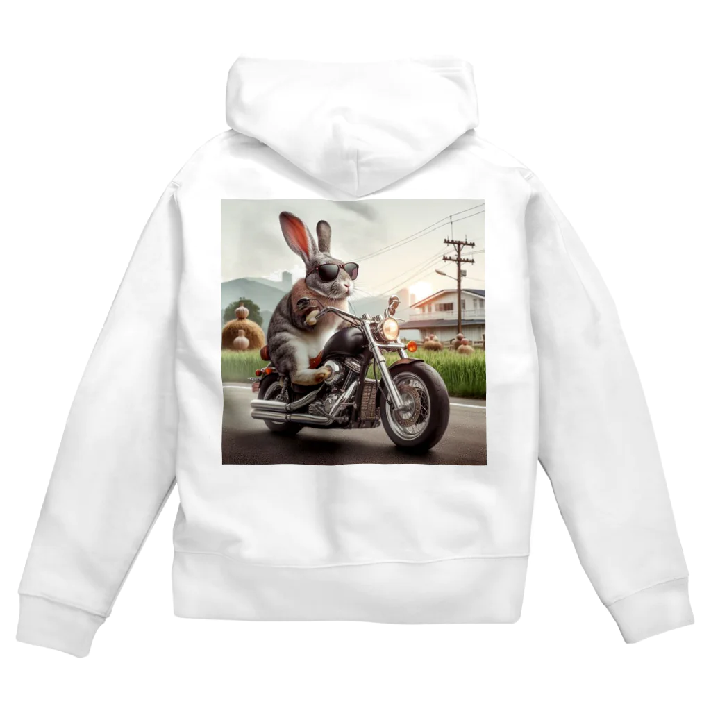 やんちゃな動物達のやんバニー　バイクver Zip Hoodie