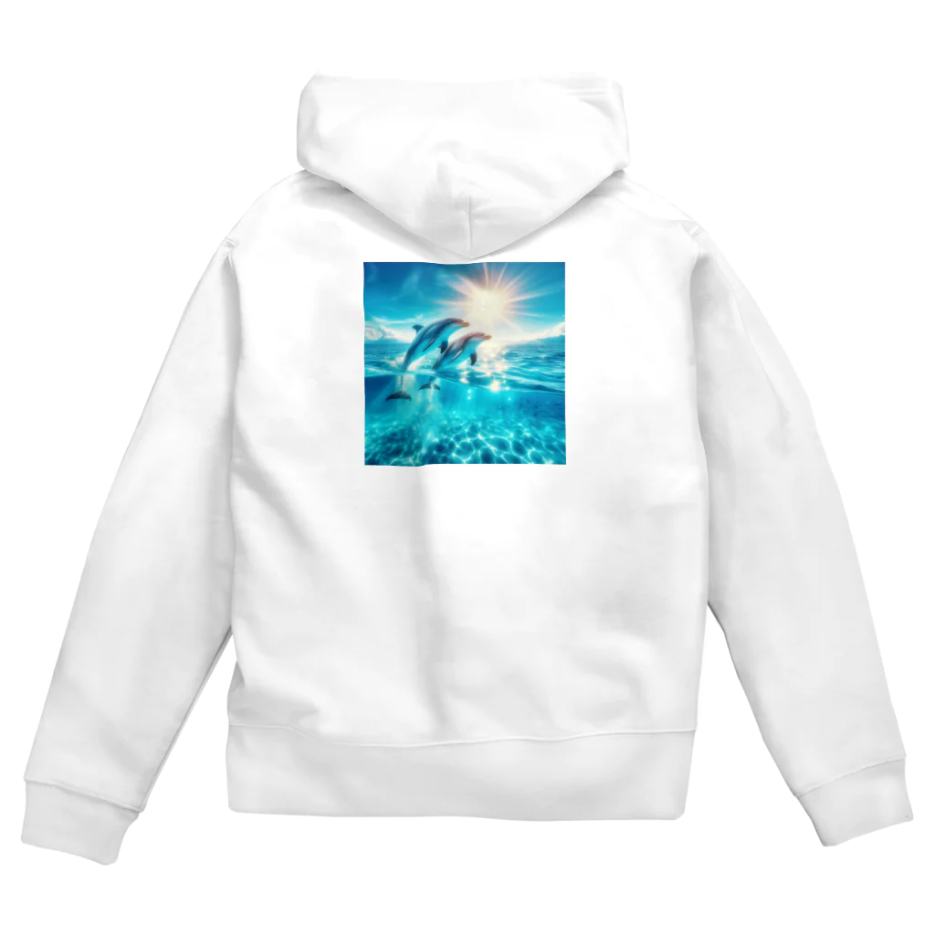 終わらない夢🌈の美しい海とイルカ🐬✨ Zip Hoodie