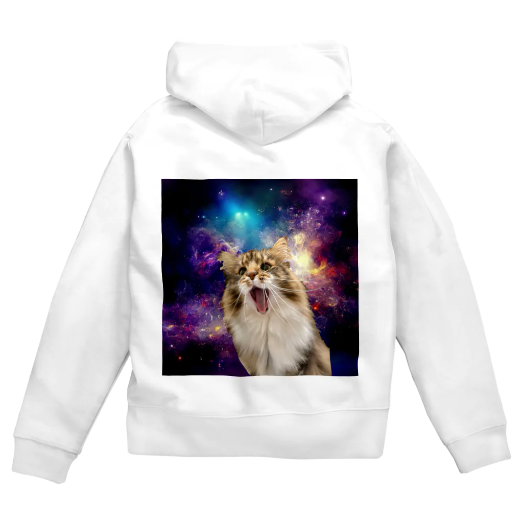 栞月悠@こまいLOVEの宇宙ねこ Zip Hoodie