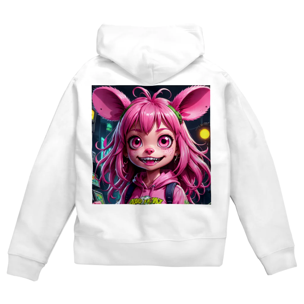 LEAD !のモンスターの親子が笑顔で楽しそうに遊んでいる風景 Zip Hoodie