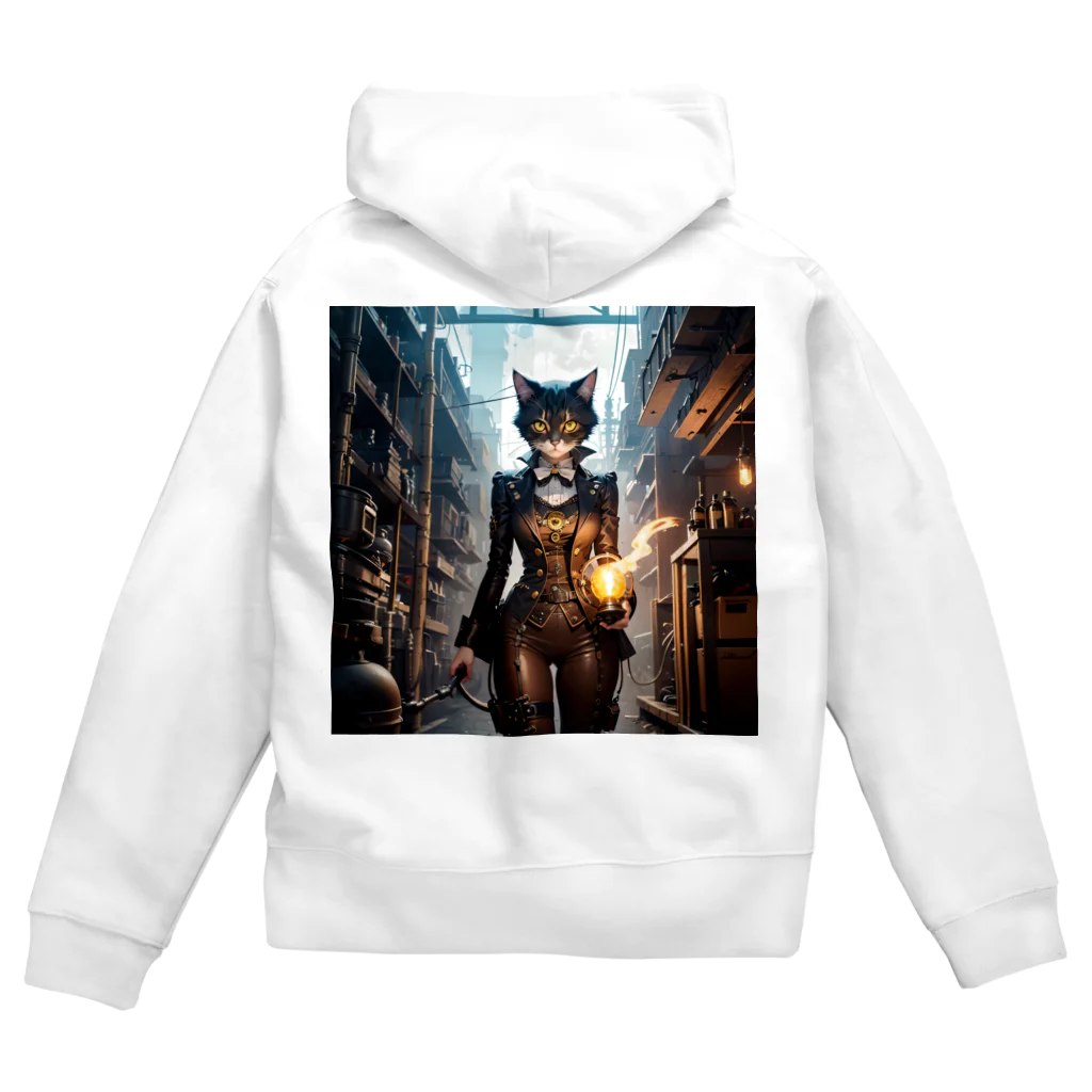 おかづあいのねこちゅうしんの獣人スチームパンク Zip Hoodie