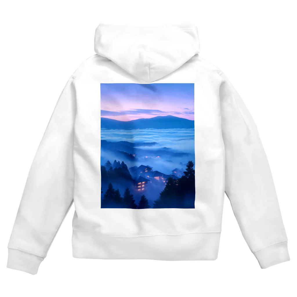 AQUAMETAVERSEの雲海とホテル街の灯　ラフルール　1859 Zip Hoodie