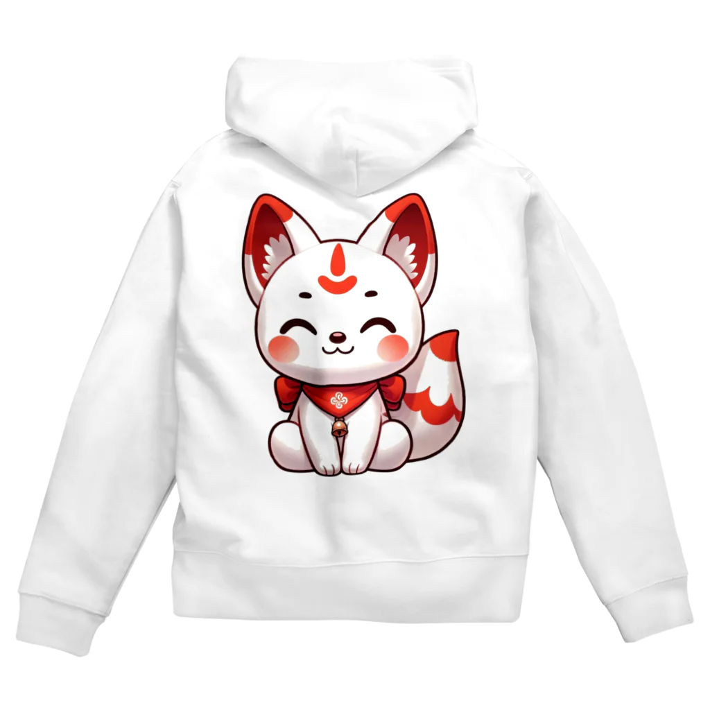 大江戸花火祭りのInari Fox Charm Magic～稲荷の狐3 Zip Hoodie