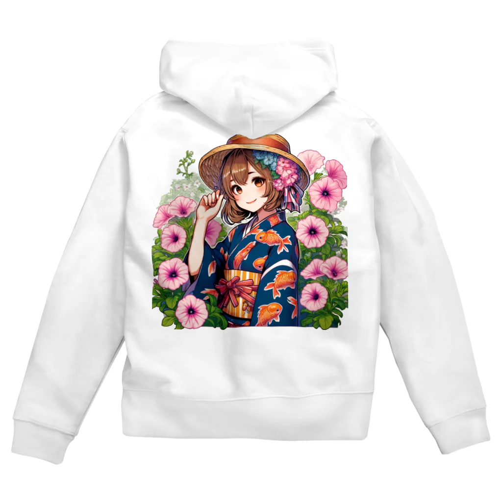 かるるんショップの夏と浴衣と麦わらと Zip Hoodie