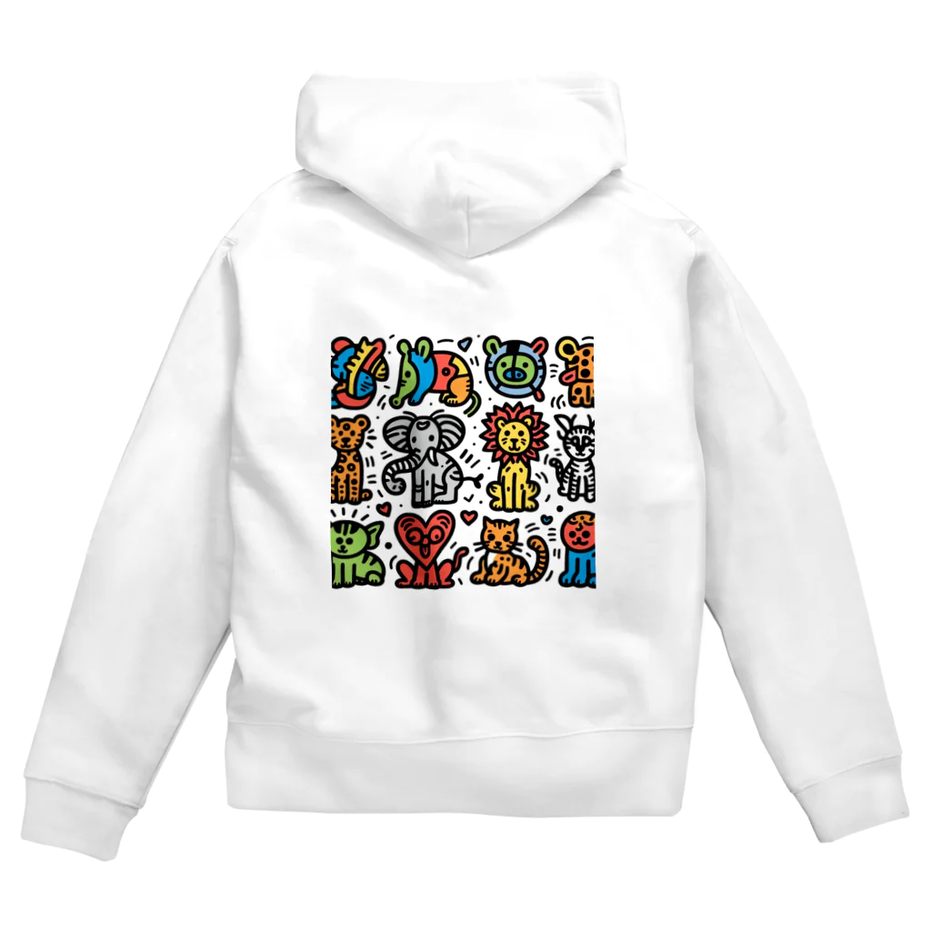 rightOneのアートタイム Zip Hoodie