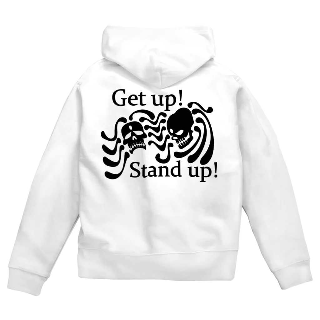 『NG （Niche・Gate）』ニッチゲート-- IN SUZURIのGet Up! Stand Up!(黒) ジップパーカー