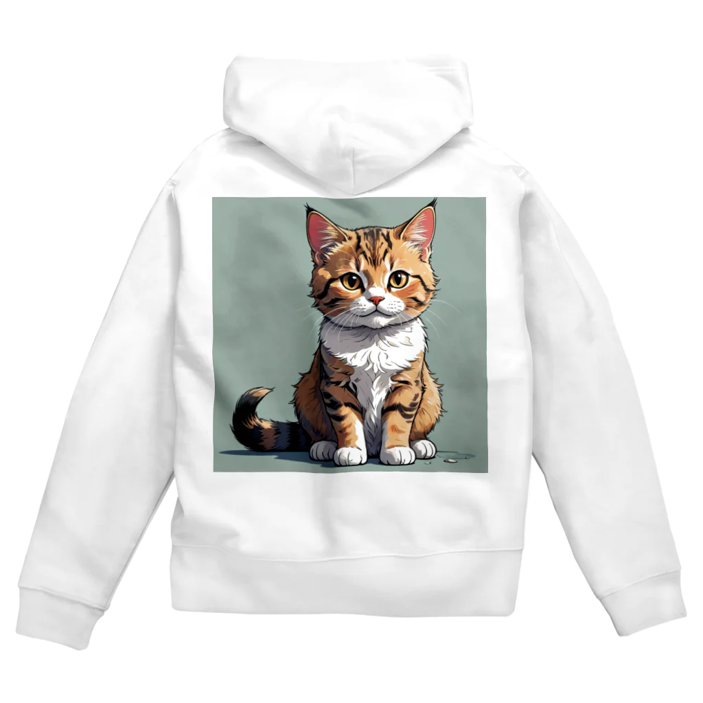 Taka Maker's のお座り子猫 Zip Hoodie