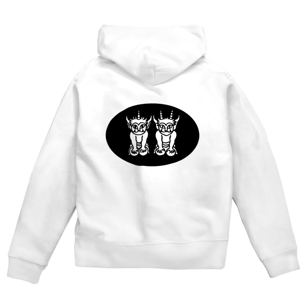 ツバメ堂のふたりの子鬼（楕円） Zip Hoodie