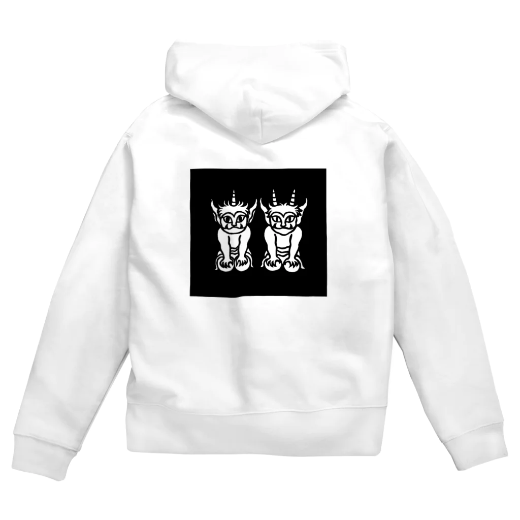 ツバメ堂のふたりの子鬼（四角） Zip Hoodie