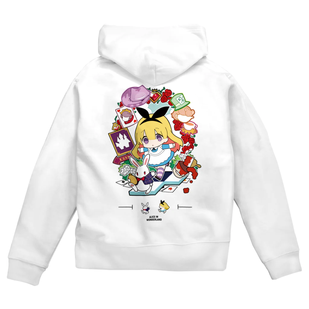 オリジナル雑貨店『ホットドッグ』のアリスジップ Zip Hoodie