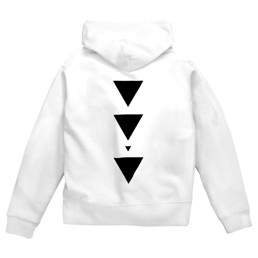 【三角形の穴】の▼3【逆三角形の穴】 Zip Hoodie